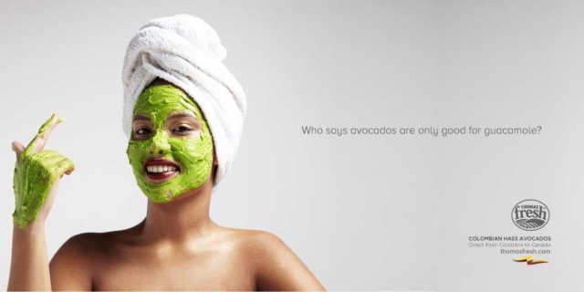 Avocado face mask on woman