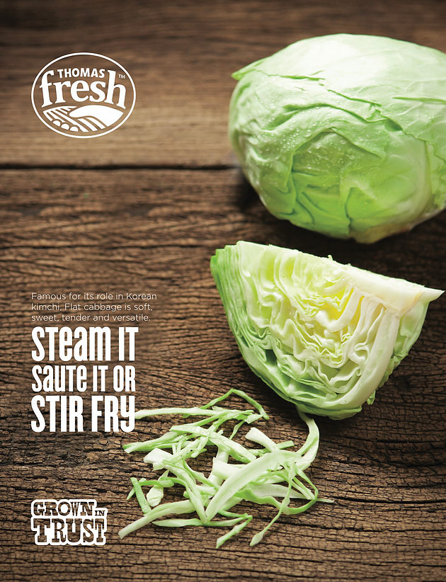 Flat cabbage poster - Thomas Fresh