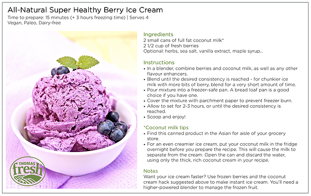 Healthy Berry Ice Cream Recipe - Thomas Fresh